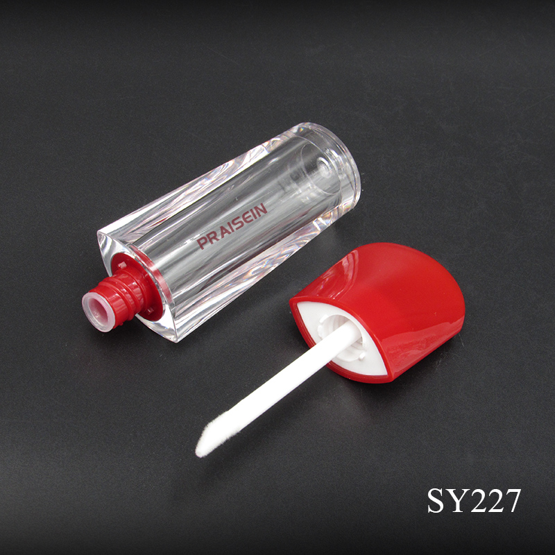 Manufacturers wholesale red lip gloss wand tube packaging 3.5ml clear plastic lip gloss container tubes