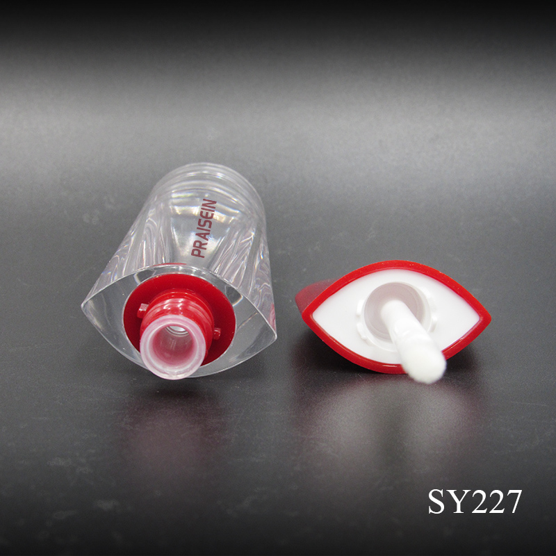 Manufacturers wholesale red lip gloss wand tube packaging 3.5ml clear plastic lip gloss container tubes