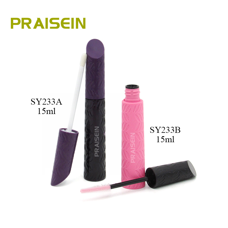 15ml unique empty lip gloss tube with brush custom makeup container pink eyebrow mascara tube