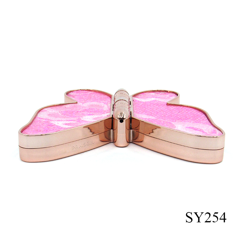 Butterfly shape empty cosmetic eyeshadow container custom 6 color plastic eye shadow case makeup packaging