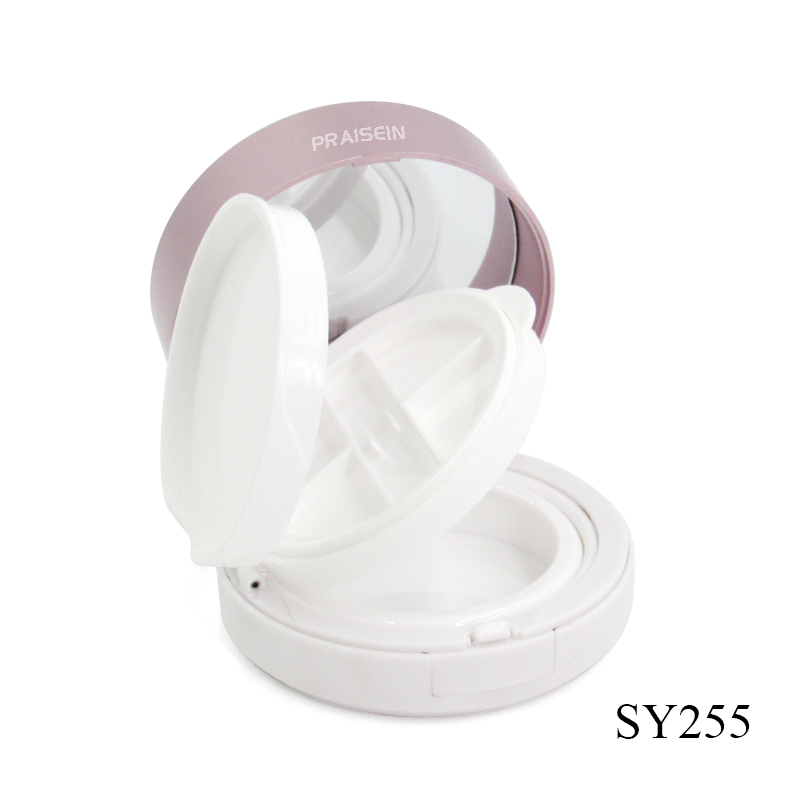 Three-layer cosmetic air cushion foundation case custom label plastic 4-color concealer container powder compact case packaging