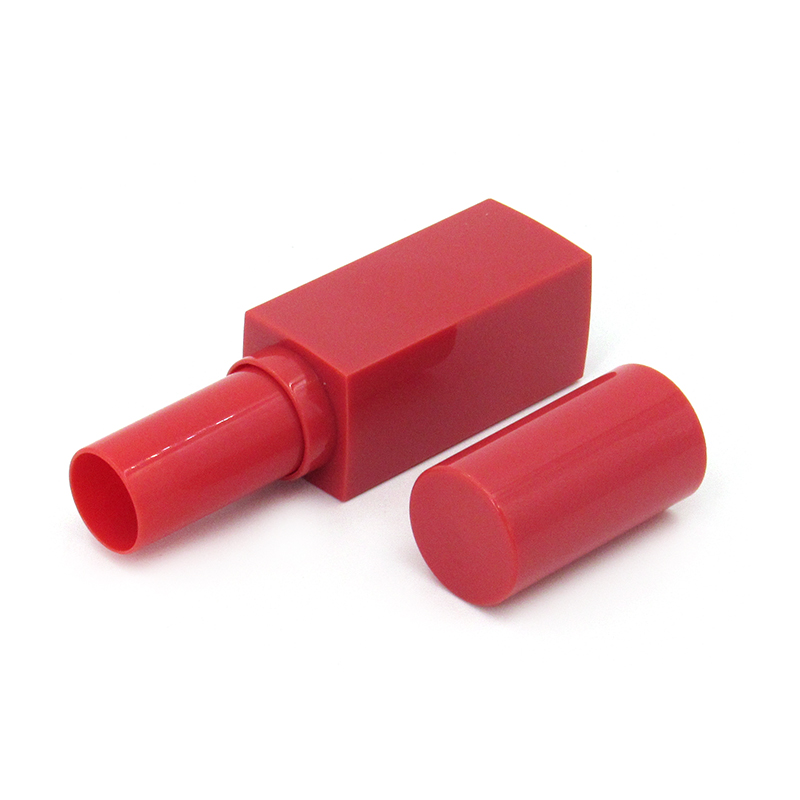 Free sample new square plastic lipstick tube with round lid, weighted empty lipstick container, cosmetics packaging wholesale