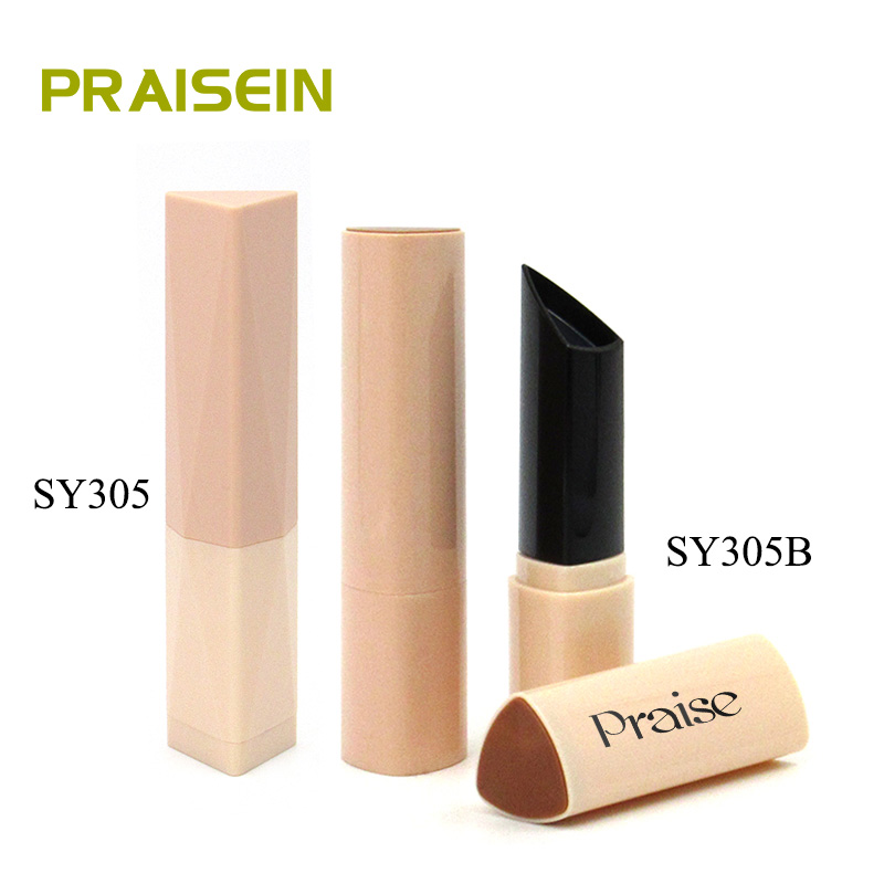 Custom triangle foundation stick tube, empty cosmetics solid concealer container plastic casing packaging factory outlet