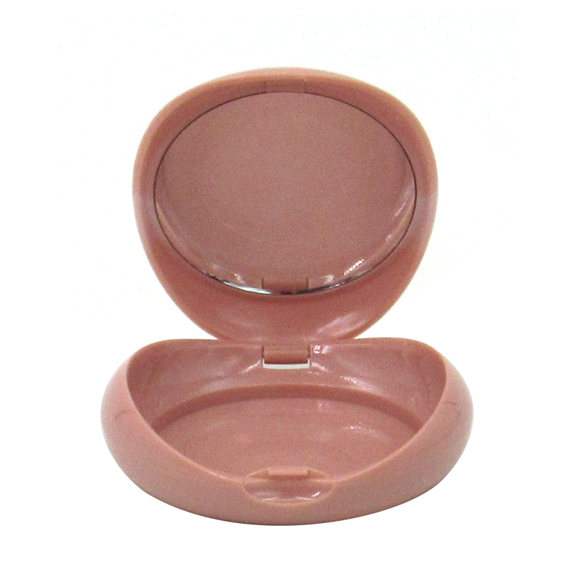 Custom cosmetics packaging round plastic empty powder compact case, factory sales powder compact packaging container with mirror