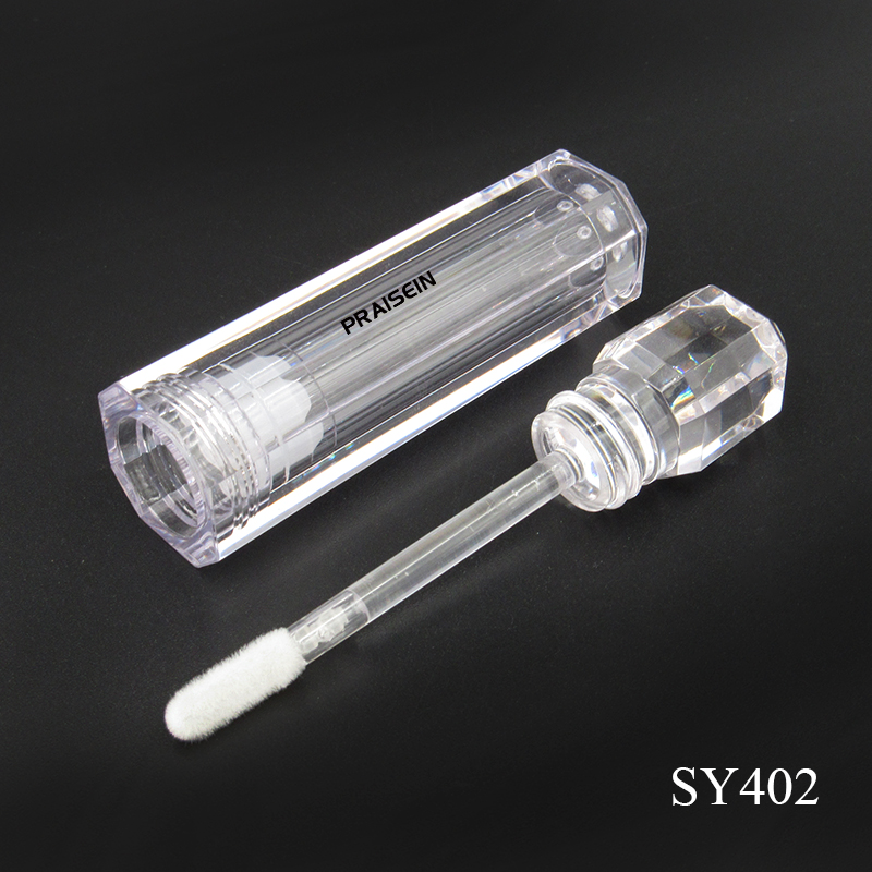 Wholesale 3ml transparent lip gloss tube, gradient white cosmetic lipgloss tubes PETG plastic empty lip gloss container