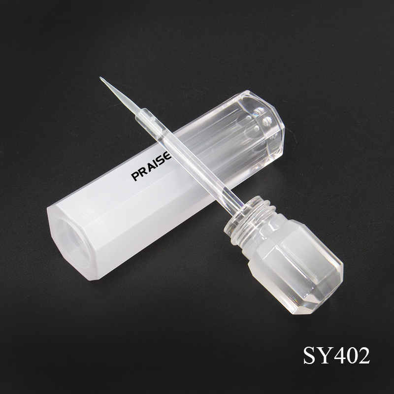 Wholesale 3ml transparent lip gloss tube, gradient white cosmetic lipgloss tubes PETG plastic empty lip gloss container