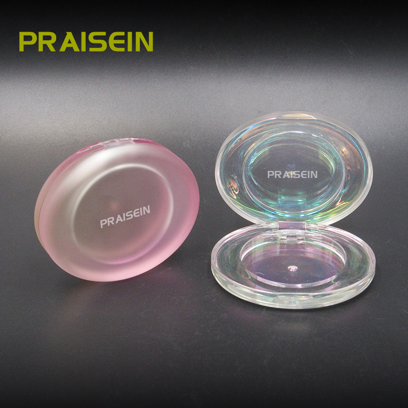 OEM ODM custom clear blush container oval empty blush powder case packaging