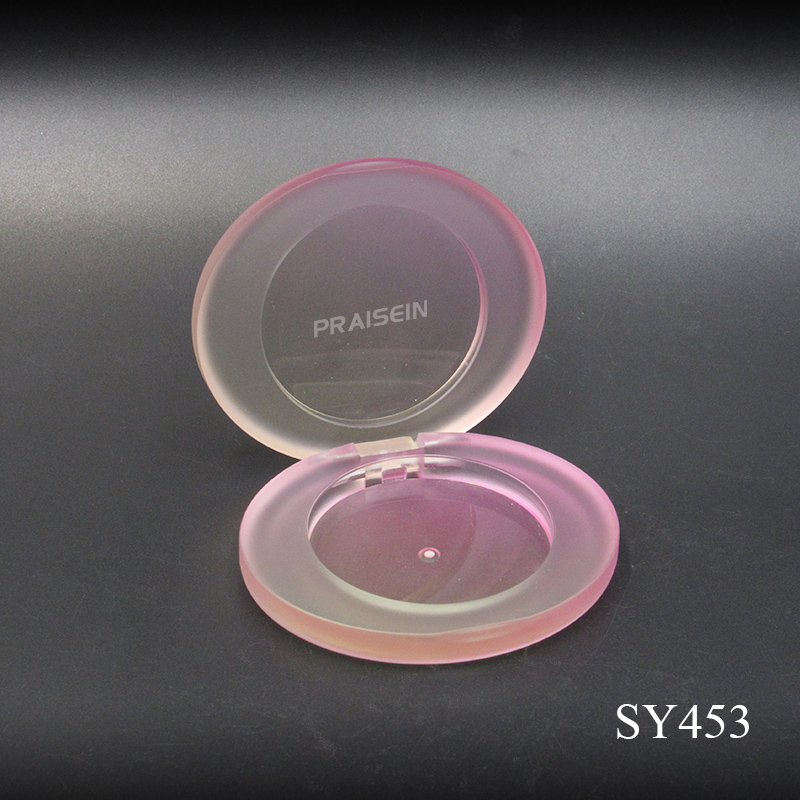 OEM ODM custom clear blush container oval empty blush powder case packaging