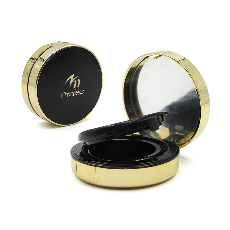 Wholesale luxury makeup cushion liquid foundation plastic case 14g round cushion BB powder empty case custom cosmetic packaging