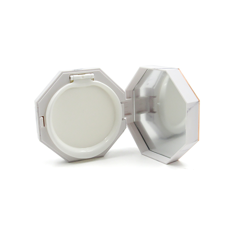 12ml octagonal air cushioned foundation box with mirror plastic case wholesale empty marble air cushioned BB cream case