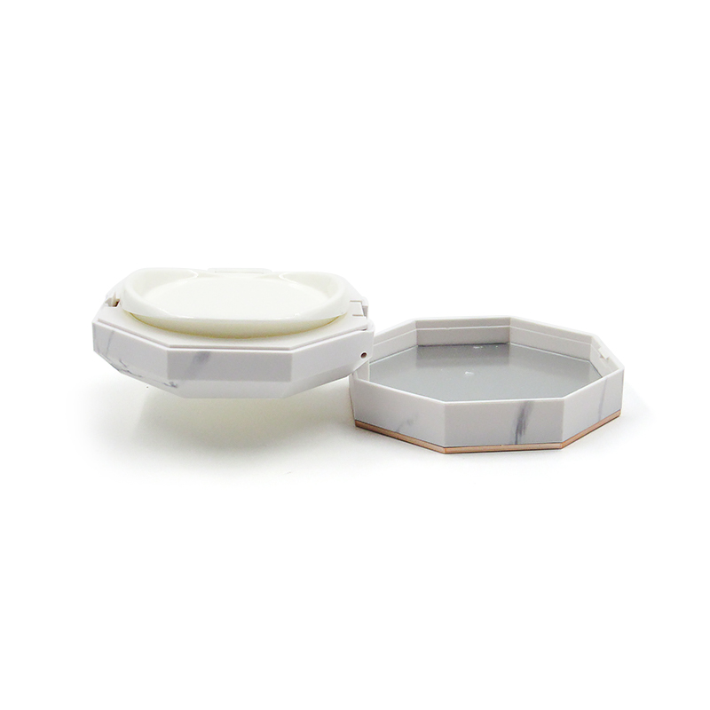 12ml octagonal air cushioned foundation box with mirror plastic case wholesale empty marble air cushioned BB cream case