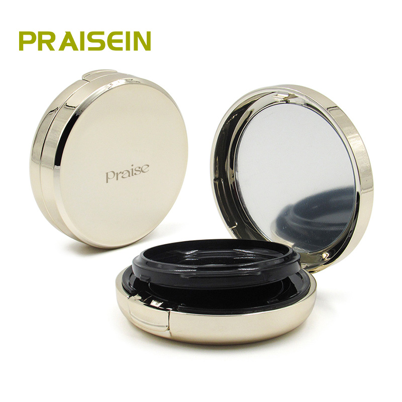 Round air cushion powder compact case packaging material cosmetics air cushion BB cream container plastic empty box with mirror