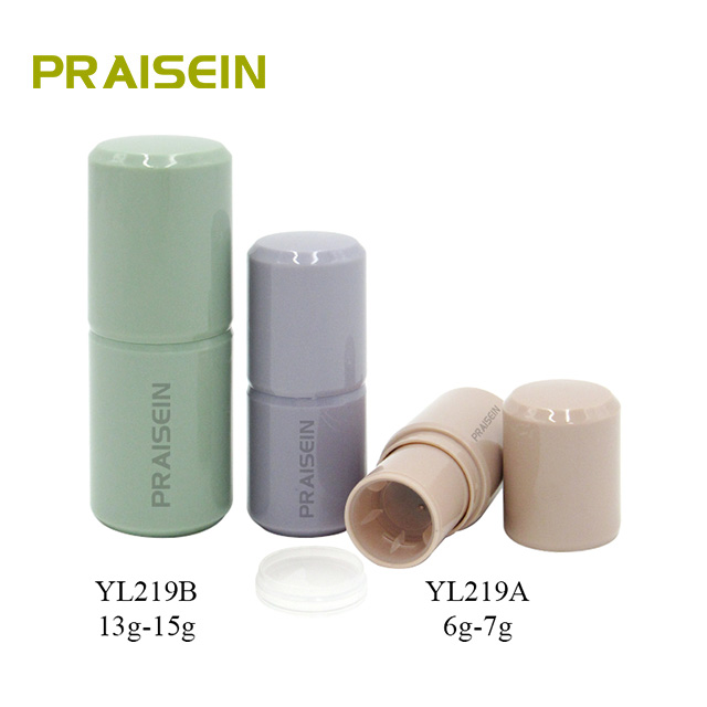 Round rotating plastic deodorant tube 6g-7g 13g-15g round cosmetic antiperspirant stick tube packaging