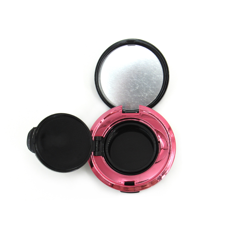 Trendy reusable makeup liquid foundation container, round plastic air cushion BB cream empty case with mirror custom logo