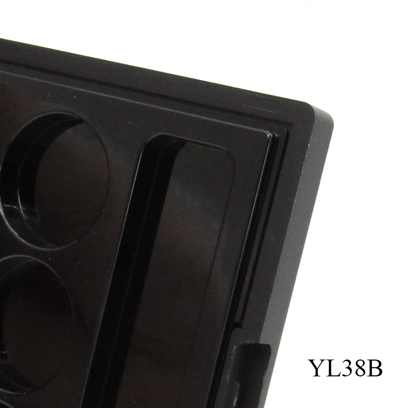 Wholesale Black Square Empty Eye Shadow Palette, 9 Color Plastic Eye Shadow Case Cosmetics Packaging with Private Labe