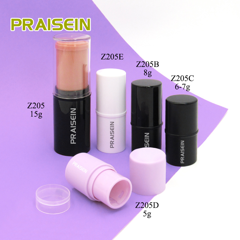 5g 6-7g 8g 15g Black round deodorant container ABS plastic cosmetic foundation stick tube