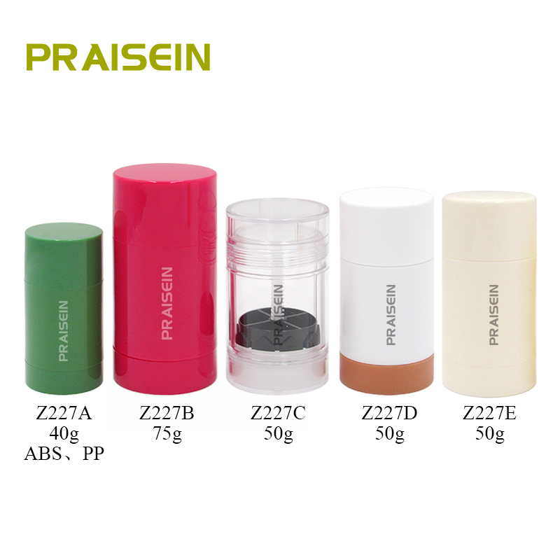 Empty plastic bottle cosmetics deodorant container 40g 50g 75g round body deodorant stick bottle