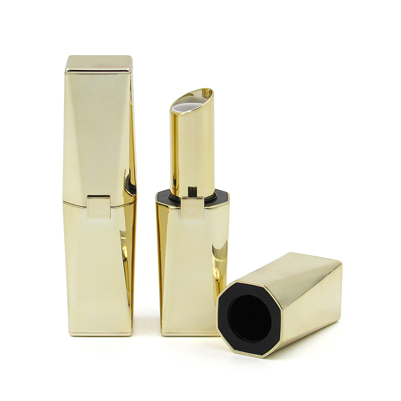 Fashion beauty cosmetic packaging wholesale custom makeup plastic square lipstick empty tube container with Magnetic