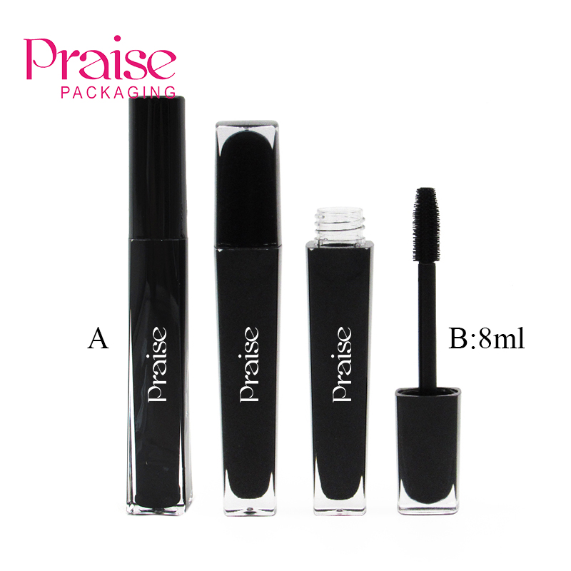 8ml high quality black color square plastic empty cosmetic mascara packaging tube manufacturer wholesale