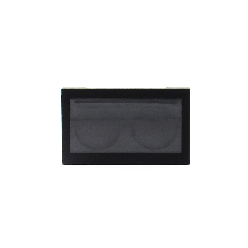 Cosmetic custom wholesale rectangle empty Blush case High quality plastic Cover visualization Two-tone eye shadow case packaging