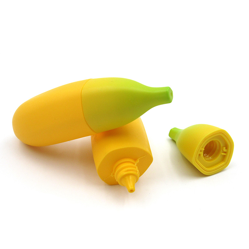 Banana shape makeup suit empty 45ml 85ml lotion bottle lipgloss lipstick Mascara Eyeliner Tube container plastic packaging