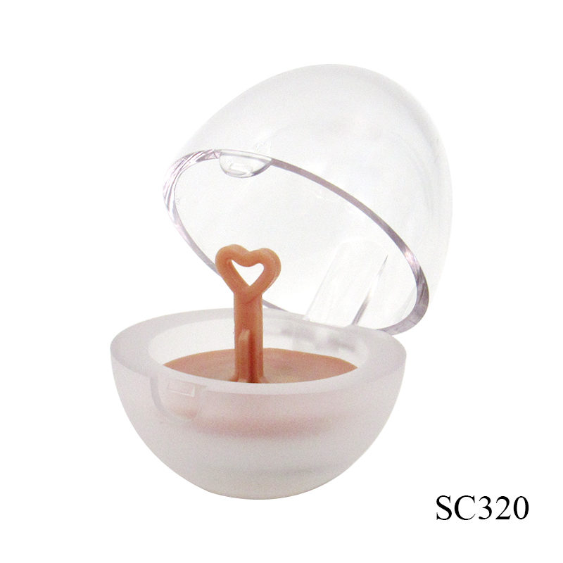 Egg-shape magnet adsorption cosmetic eye shadow case manufacturer newly designed empty transparent plastic eye shadow container