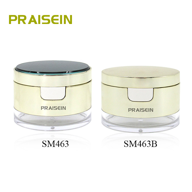 Plastic cosmetic packaging round clamshell loose powder case air cushion foundation container