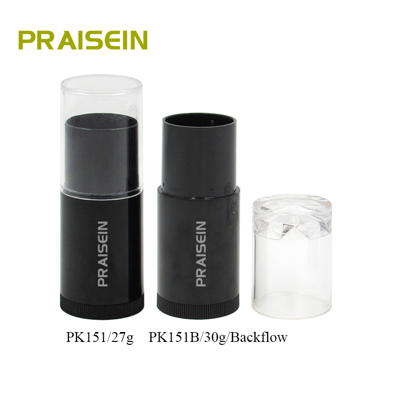Cosmetic mosquito repellent stick packaging 27g empty solid concealer tube with clear lid round plastic foundation tube