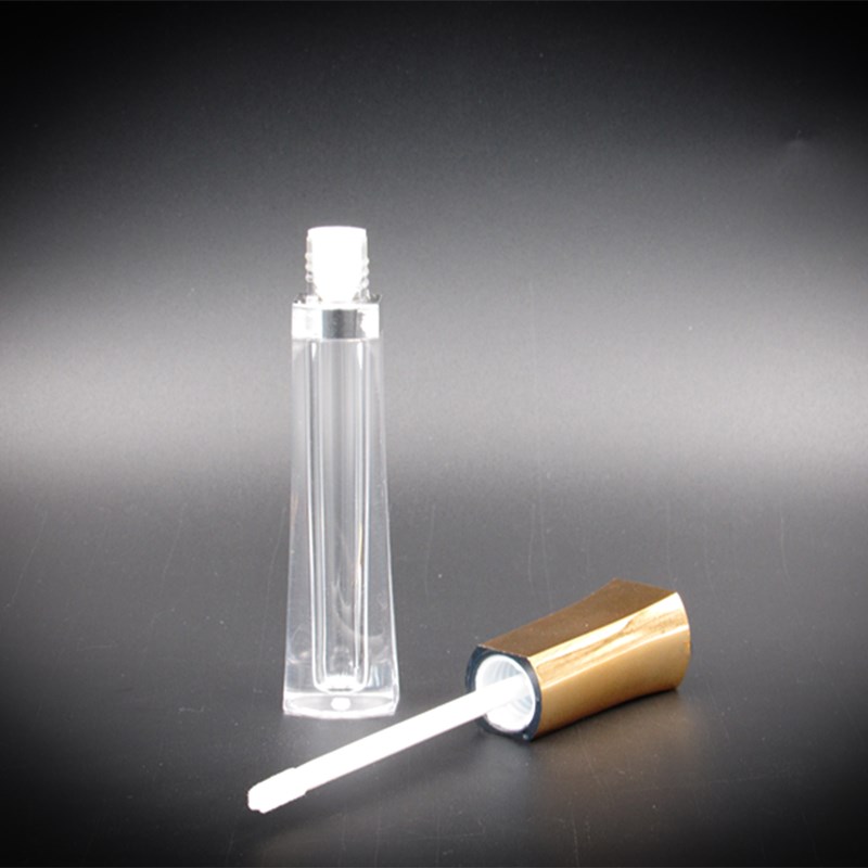 Empty transparent plastic lip gloss tube with wand custom cosmetic container packaging