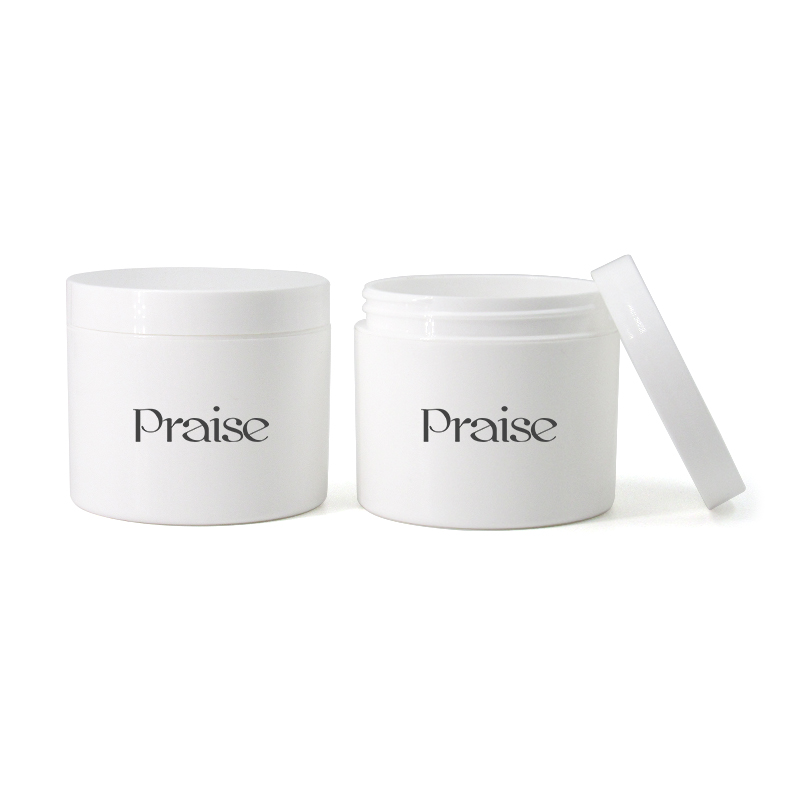 Private custom smooth wide mouth face cream container 50g 125g round plastic empty cream bottle white PP jar