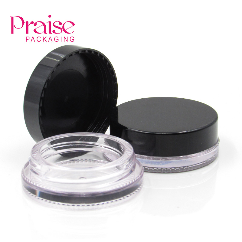 Circular plastic eye shadow case cosmetic concealer container with screw lid customized