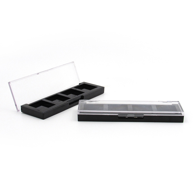 Free sample square empty eyeshadow palette 4 color plastic eyeshadow case cosmetic packaging box