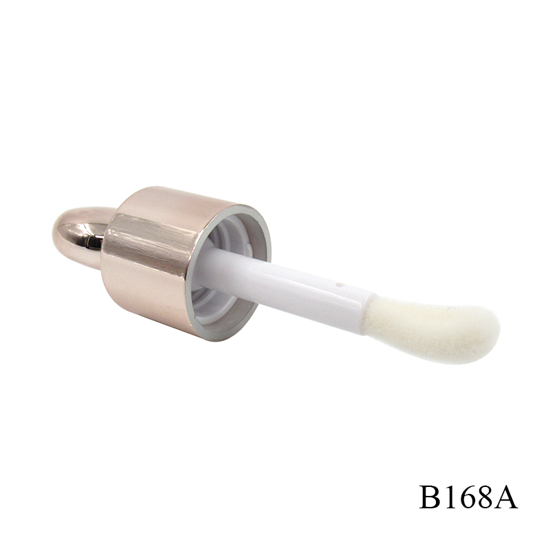 4.8ml round clear lip gloss tube with brush tip applicator cosmetic packaging empty lip gloss plastic tube