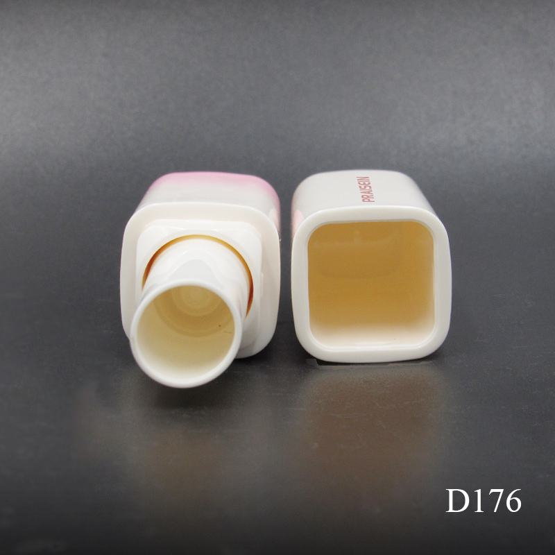 Private Customized Unidirectional Rotating Lipstick Tube square Gradient pink Lipstick Container Cosmetic Plastic Packaging