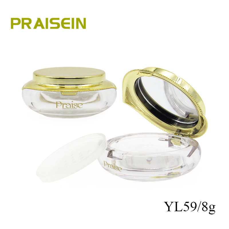 Factory Produces 8g Golden Flip Top Cosmetic Loose Powder Box Packaging