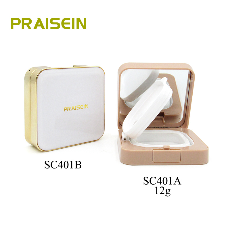 Air cushion BB cream container packaging top grade square empty plastic air cushion foundation case for cosmetics