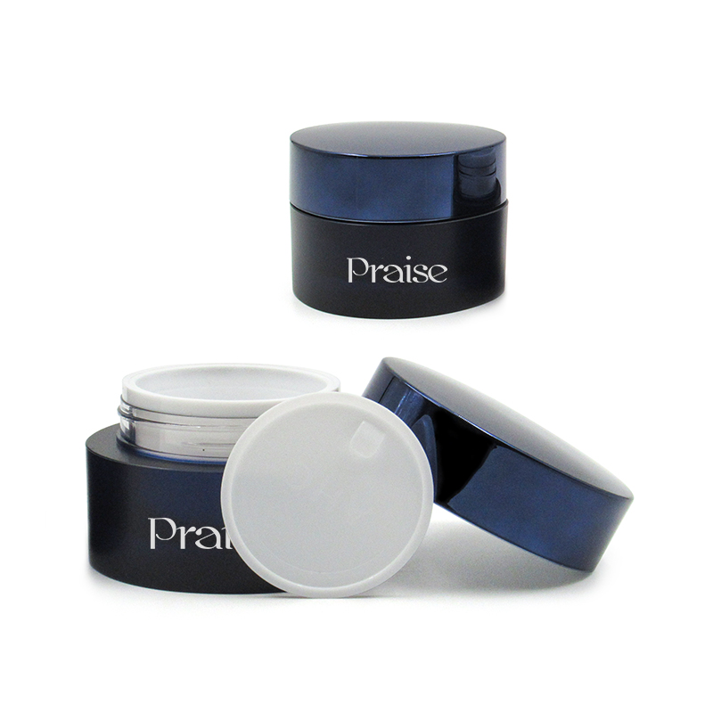 5g 45g blue triangle plastic skin care container empty sample cream jar packaging wholesale