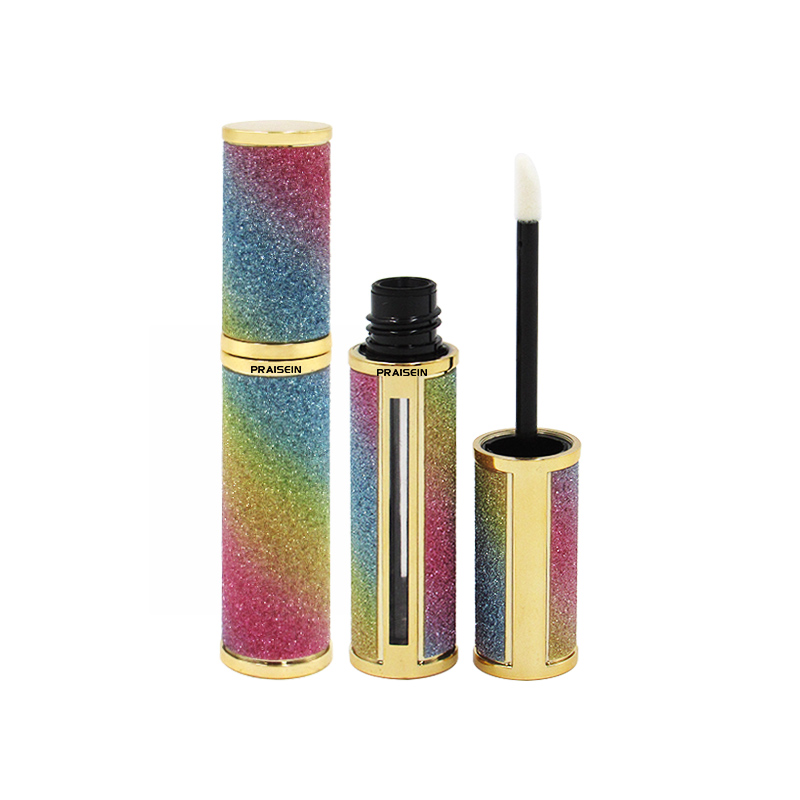 Rainbow mascara tube wholesale empty plastic mascara bottle with brush 6ml 7ml round lip gloss bottle packaging