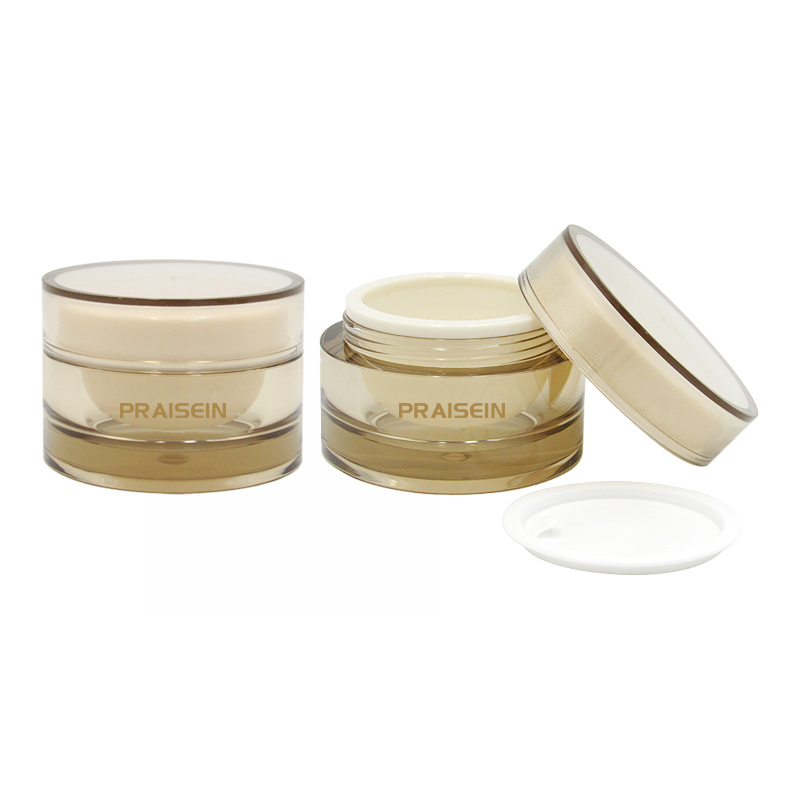 Luxury skincare packaging empty plastic cream jar with lid 50g round smooth cosmetic cream container