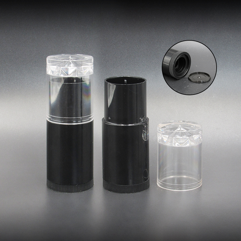Cosmetic mosquito repellent stick packaging 27g empty solid concealer tube with clear lid round plastic foundation tube
