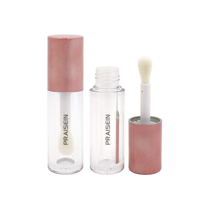 Wholesale Round Thickening Lip Gloss Tube with Large Size Brush Plastic Empty Transparent Lip Gloss Packaging Tube