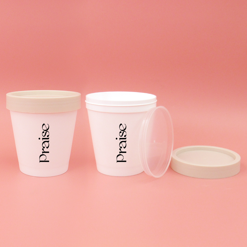 Support custom processed circular cosmetic container 150g/75g*2 two-color wide mouth PP plastic face cream jar