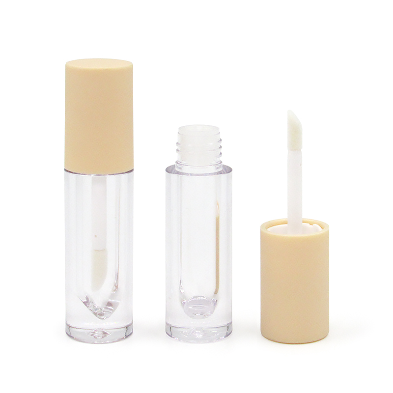 Hot sale wholesale cosmetic empty clear lip gloss tube round Lipgloss container 3ml 6ml makeup plastic tube packaging