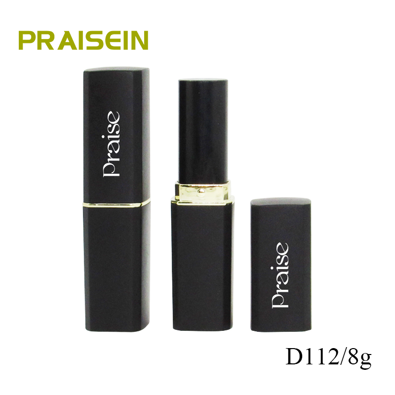 8g Matte Black Makeup Concealer Tube with Custom Label square Plastic Concealer Stick Packaging