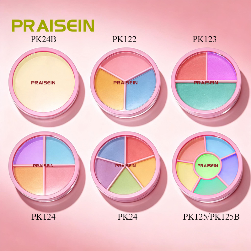 Cosmetic Facial Painting Palette Custom Black Empty Round Eyeshadow case with logo