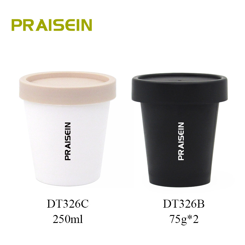 Support custom processed circular cosmetic container 150g/75g*2 two-color wide mouth PP plastic face cream jar