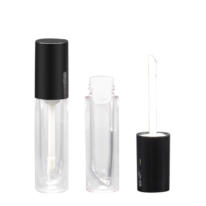 Hot sale wholesale cosmetic empty clear lip gloss tube round Lipgloss container 3ml 6ml makeup plastic tube packaging